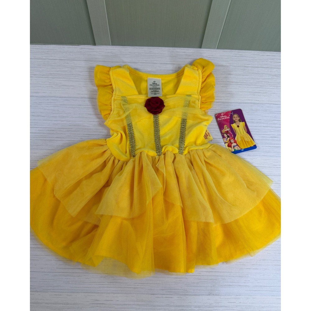 Disney Princess Belle Costume Dress Toddler Girls 2T Yellow Beauty and the Beast